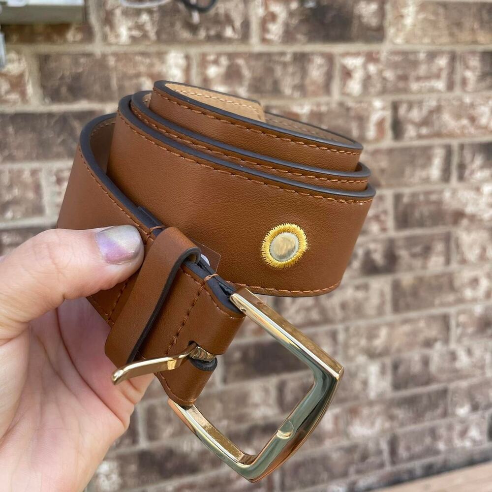 Juicy Couture Vegan‎ Faux Leather Brown Multicolor Size M Womens Belt Buckle